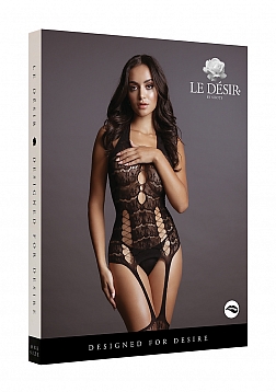 Lace Suspender Bodystocking - One Size
