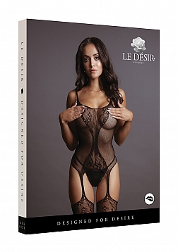 Fishnet and Lace Bodystocking - One Size