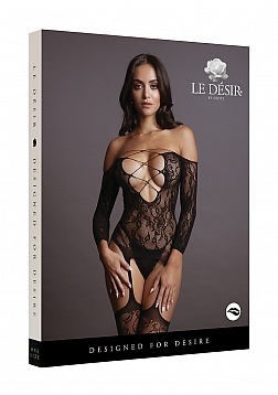 Criss Cross Neck Bodystocking - One Size