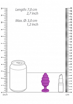 Regular Ribbed Diamond Heart Plug - Purple..