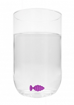 Regular Ribbed Diamond Heart Plug - Purple..