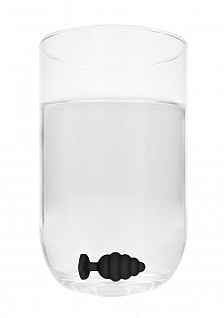 Extra Large Ribbed Diamond Heart Plug - Black..