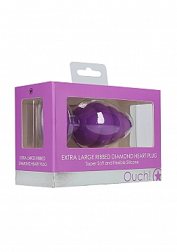 Ribbed Diamond Heart Plug - Extra Large