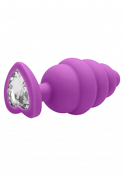 Ribbed Diamond Heart Plug - Extra Large