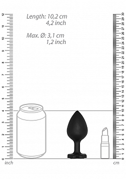 Extra Large Lucky Diamond Butt Plug - Black