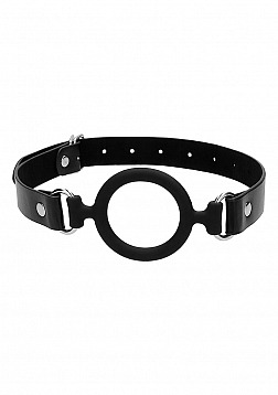 Silicone Ring Gag with Leather Straps