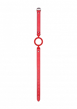 Silicone Ring Gag with Leather Straps