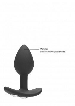 Regular Diamond Butt Plug With Handle - Black..