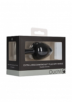 Diamond Butt Plug with Handle and Gem - Extra Large