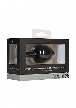 Diamond Butt Plug with Handle and Gem - Extra Large
