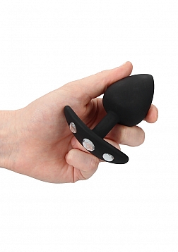 Diamond Butt Plug with Handle and Gem - Extra Large