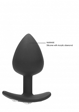 Diamond Butt Plug with Handle and Gem - Extra Large