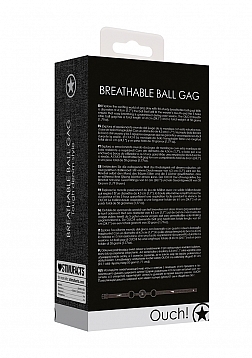 Breathable Ball Gag - With Roughend Denim Straps - Black ..