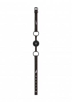 Breathable Ball Gag - With Roughend Denim Straps - Black ..