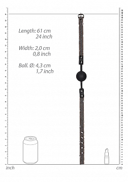 Silicone Ball Gag - With Roughend Denim Straps - Black ..