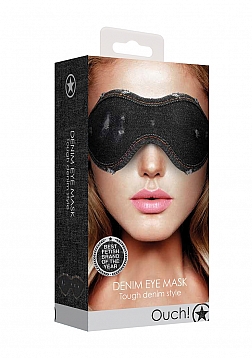 Denim Eye Mask - Roughend Denim Style - Black ..