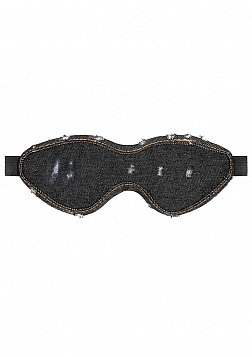 Denim Eye Mask - Roughend Denim Style - Black ..