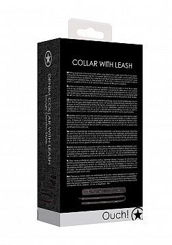 Denim Collar - With Leash - Roughend Denim Style - Black..