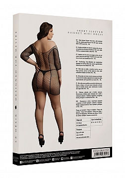 Duo Net Sleeved Mini Dress - Plus Size