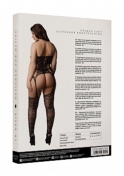 Lace Suspender Bodystocking - Plus Size