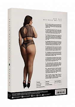 Duo Net Key-Hole Bra Set - Plus Size