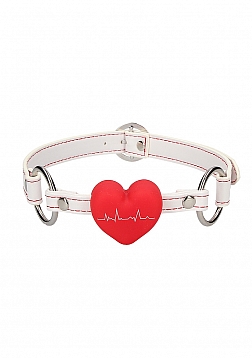 Silicone Heart Gag - Nurse Theme - White..