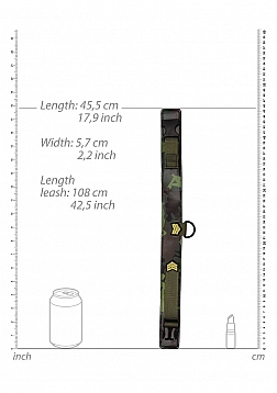 Collar with Leash - Army Theme