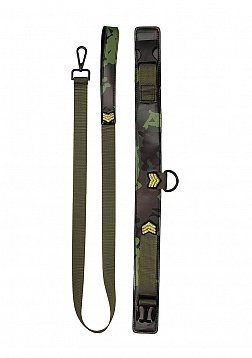 Collar with Leash - Army Theme