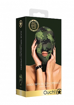 Mask With Mouth Opening - Army Theme - Green..