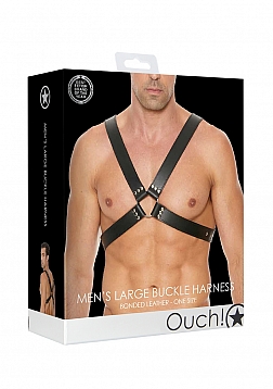 Leather Harness with Large Buckle - One Size