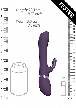 VIVE-CHOU Rechargeable Pulse-Wave Silicone Rabbit W/Interchangeable Clitoral Sleeves - Purple..