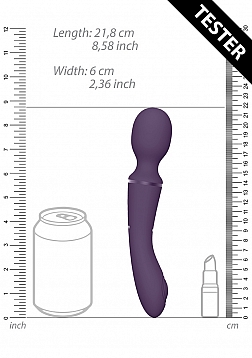 VIVE-NAMI Rechargeable Pulse-Wave Double-Ended Silicone Wand W/Interchangeable Sleeves - Purple..