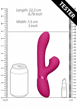 VIVE-HIDE Rechargeable Pulse & Airwave Technology Silicone Vibrator - Pink..