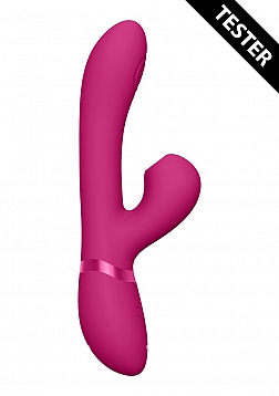 VIVE-HIDE Rechargeable Pulse & Airwave Technology Silicone Vibrator - Pink..