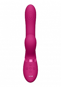 VIVE-HIDE Rechargeable Pulse & Airwave Technology Silicone Vibrator - Pink..