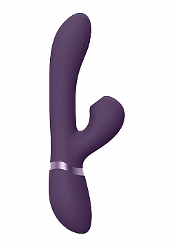 VIVE-HIDE Rechargeable Pulse & Airwave Technology Silicone Vibrator - Purple..
