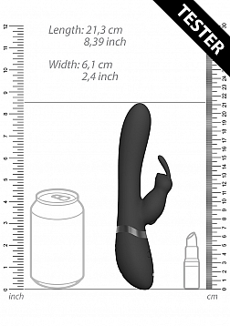 VIVE-TAKA Rechargeable Auto-Inflatable Triple Motor Silicone Rabbit - Black..