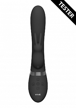 VIVE-TAKA Rechargeable Auto-Inflatable Triple Motor Silicone Rabbit - Black..