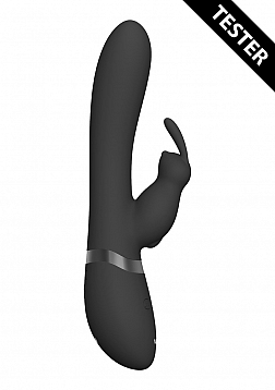 VIVE-TAKA Rechargeable Auto-Inflatable Triple Motor Silicone Rabbit - Black..