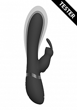 VIVE-TAKA Rechargeable Auto-Inflatable Triple Motor Silicone Rabbit - Black..