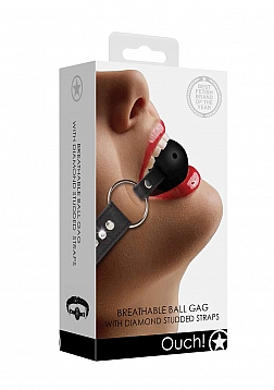 Breathable Ball Gag with with Diamond Studded Straps