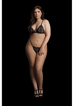 Magic Lace Velvet Lingerie Set - Plus Size