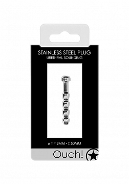 Ribbed Hollow Penis Plug - 0.3\