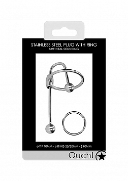 Stainless Steel Penis Plug with Ball - 0.4\