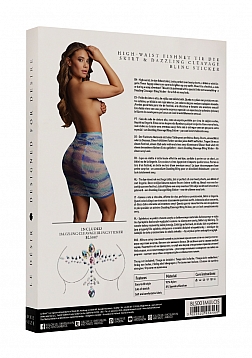 High-waist fishnet skirt & Dazzling Sticker - O/S