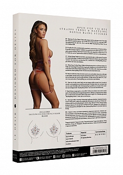 Open-cup strappy teddy & Dazzling Sticker -  O/S