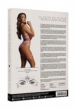 2PC Bra Set with Garters & Dazzling Sticker - O/S