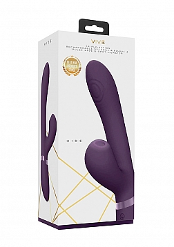 VIVE-HIDE Rechargeable Pulse & Airwave Technology Silicone Vibrator - Purple..