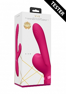 VIVE-HIDE Rechargeable Pulse & Airwave Technology Silicone Vibrator - Pink..