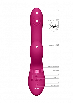 VIVE-HIDE Rechargeable Pulse & Airwave Technology Silicone Vibrator - Pink..